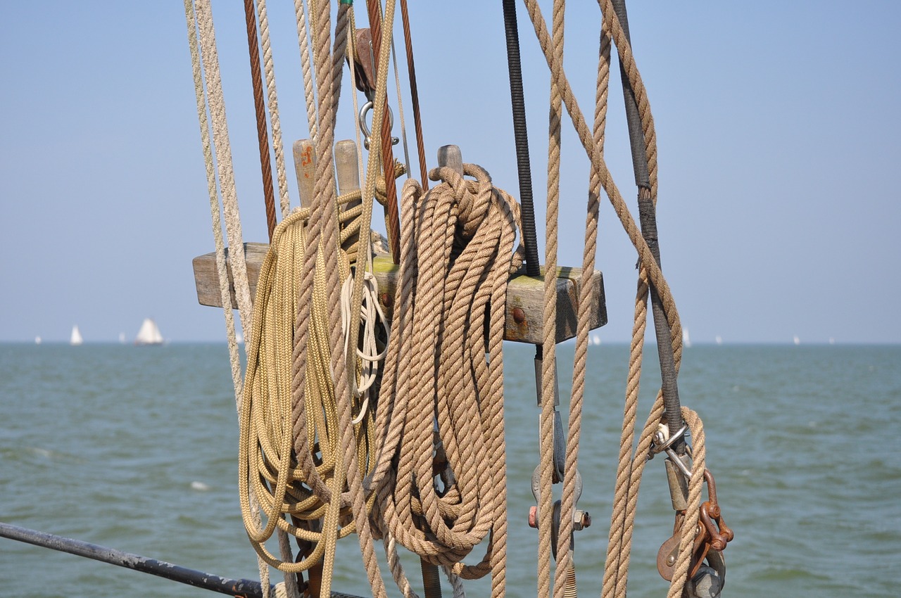 sail sea ropes free photo