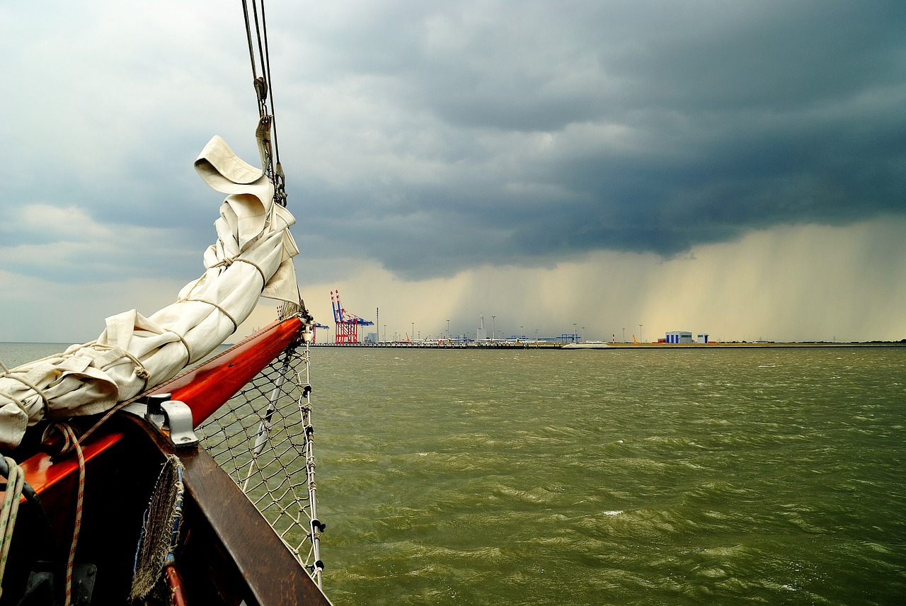 sail storm jade-weser-port free photo