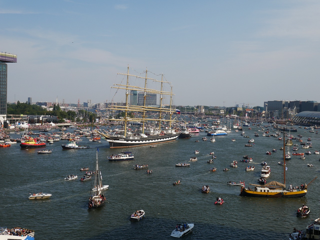 sail amsterdam boats free photo