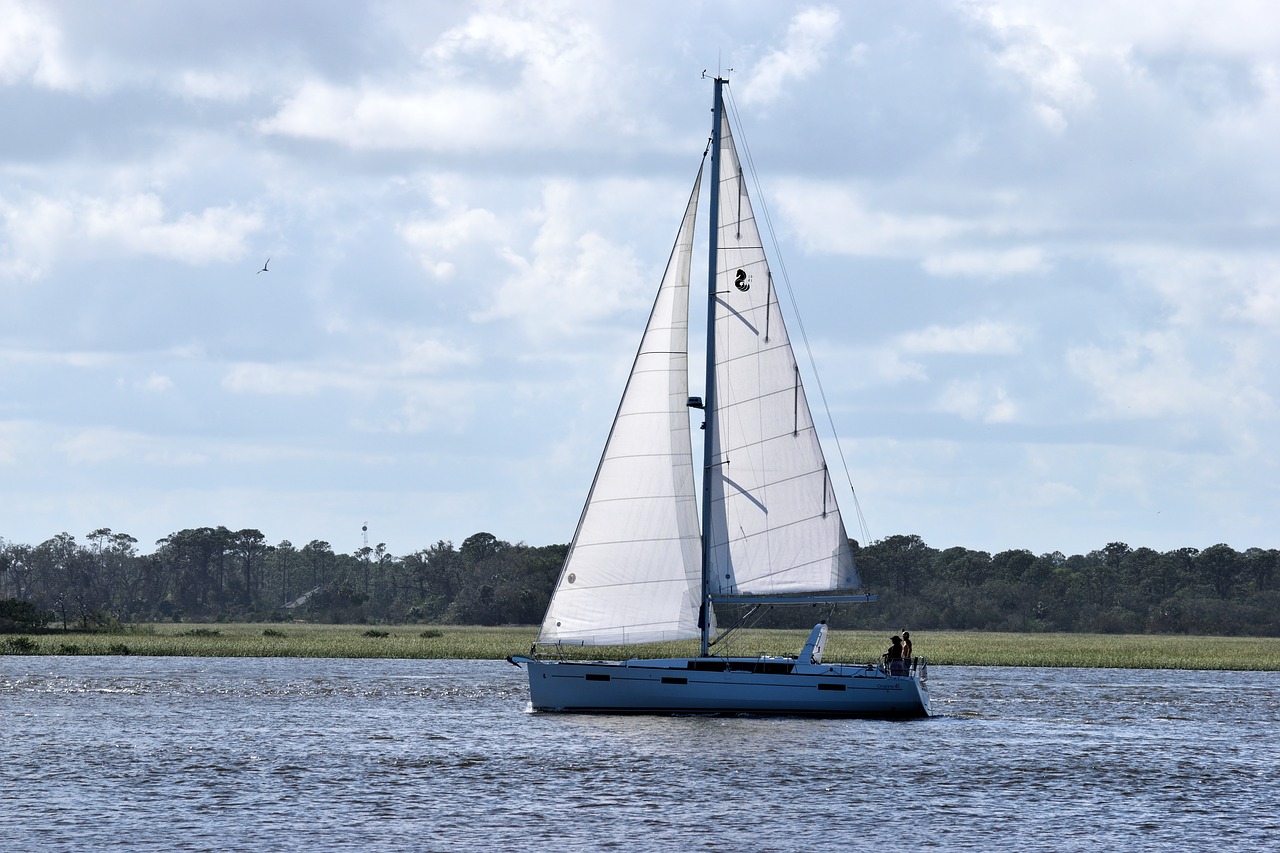 sail boat sailing river free photo