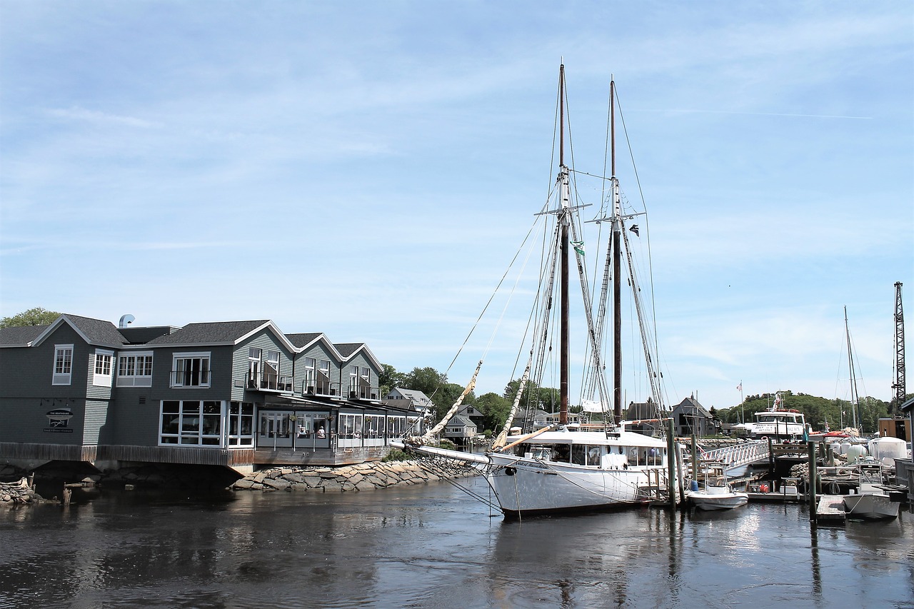 sailboat maine harbor free photo