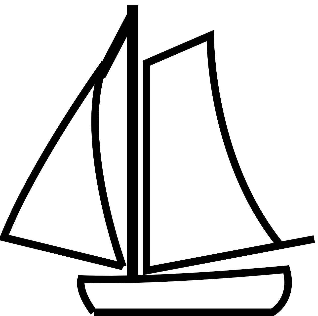 sailboat outline white free photo