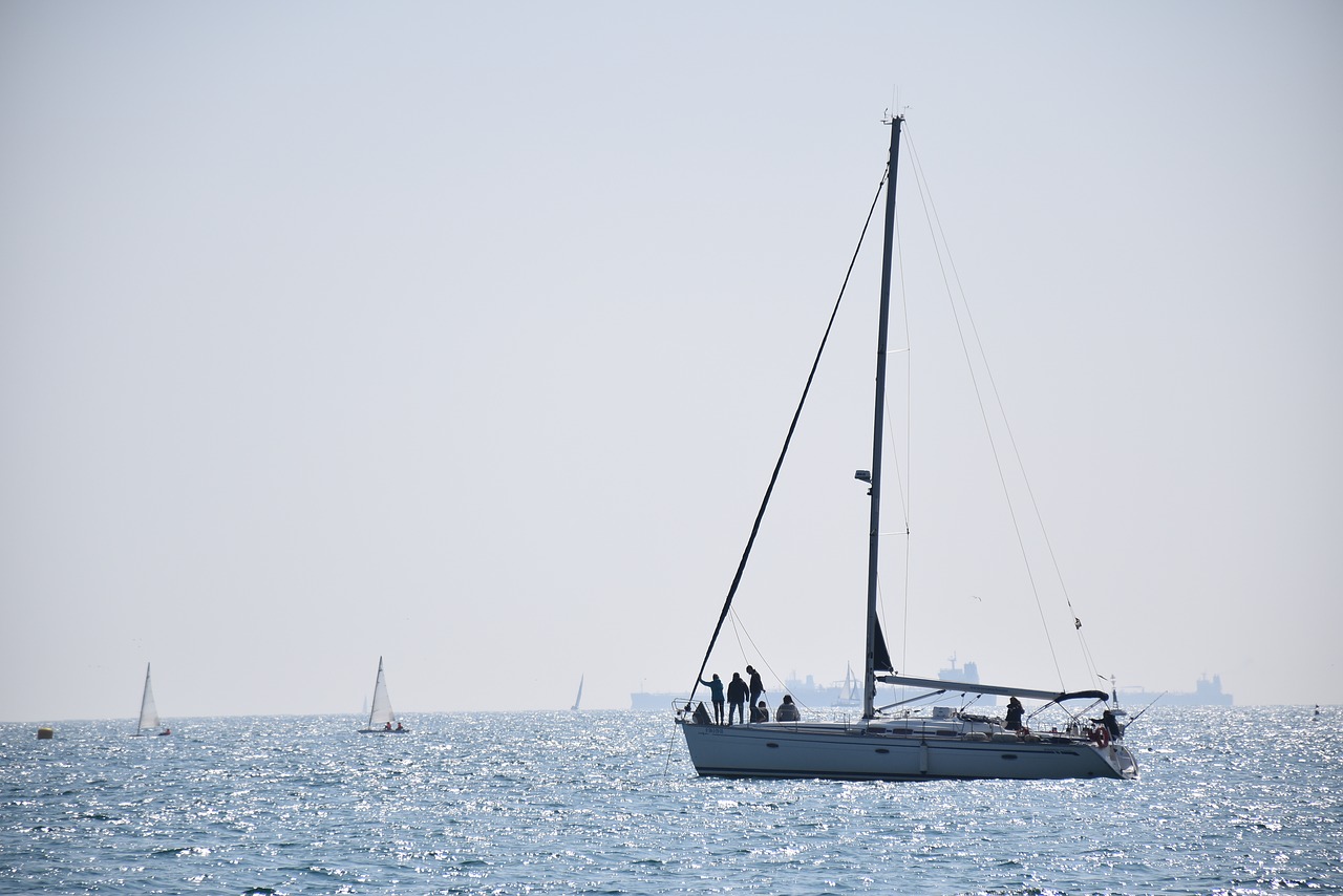 sailboat  spain  barcelona free photo