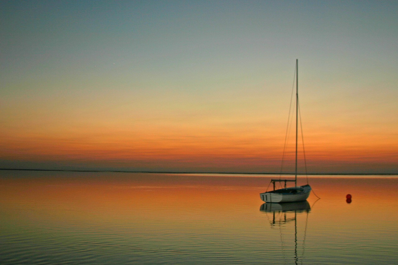 sailboat sailing sunset free photo