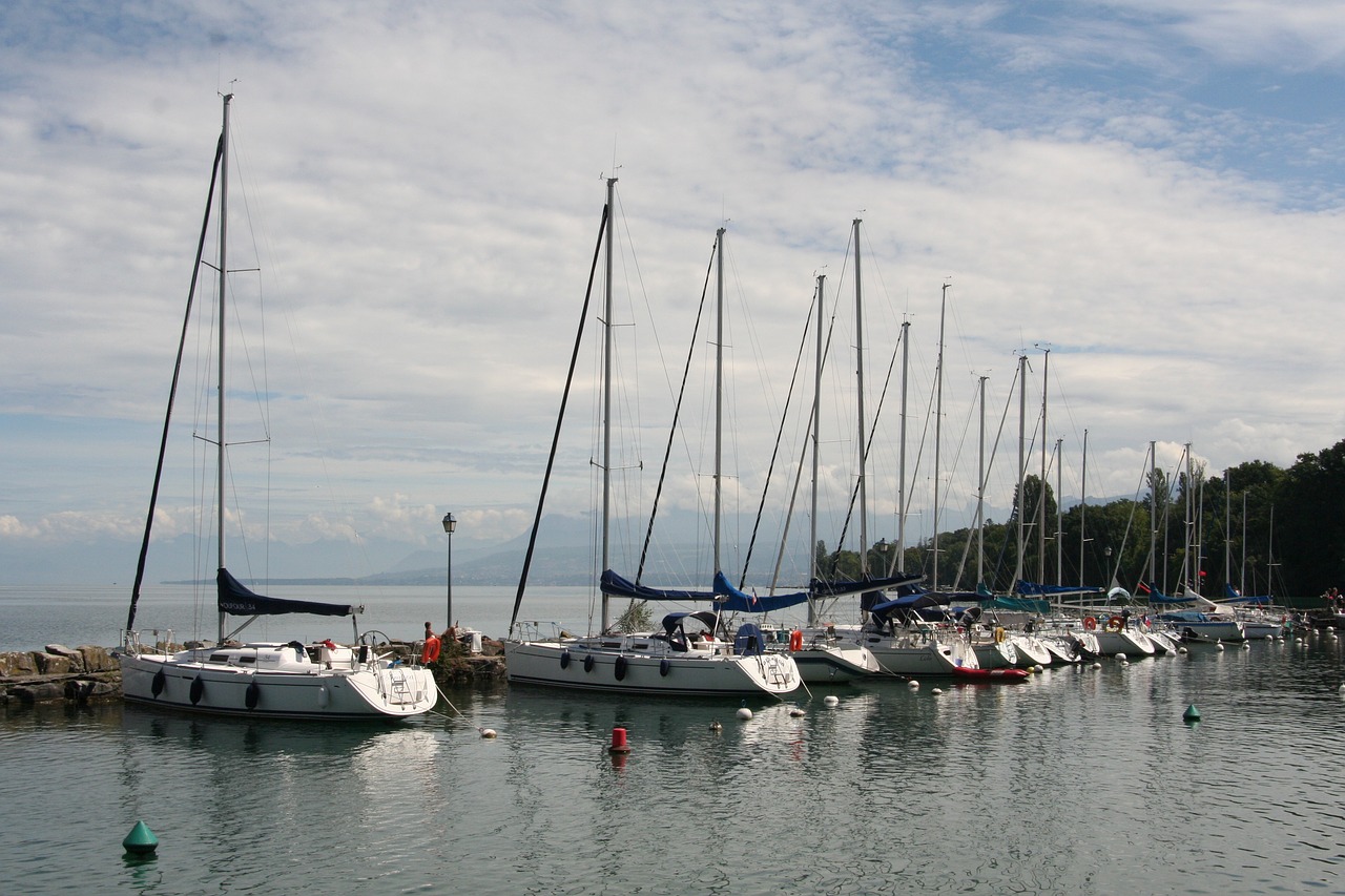 sailboats lake port free photo