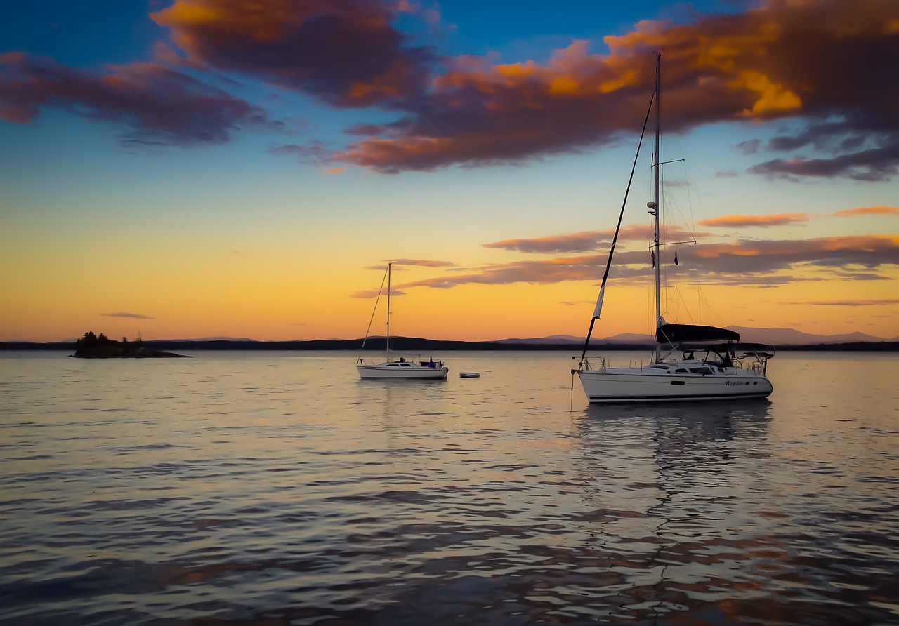 sailboats sunset boat free photo