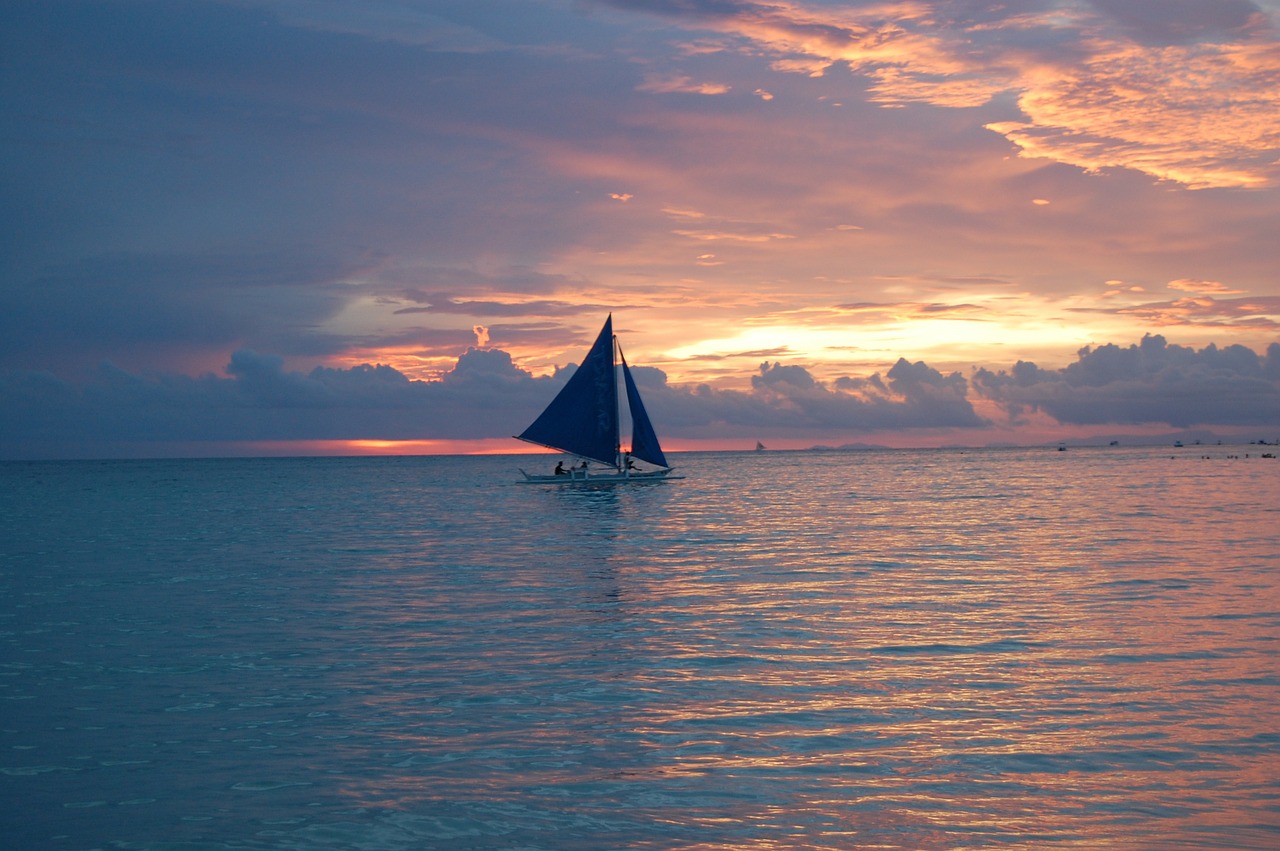 sailing sunset philippines free photo