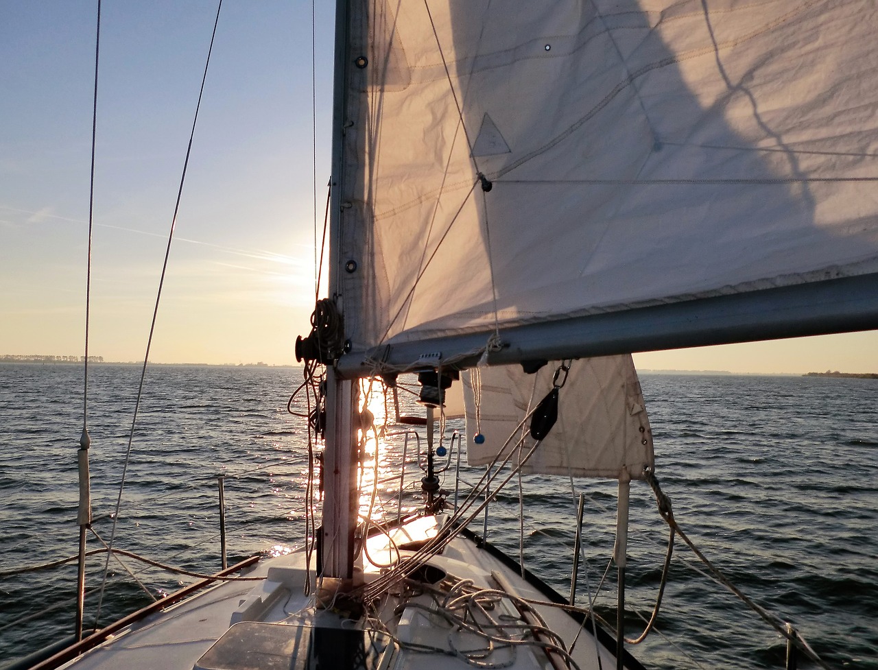 sailing sunset wind free photo