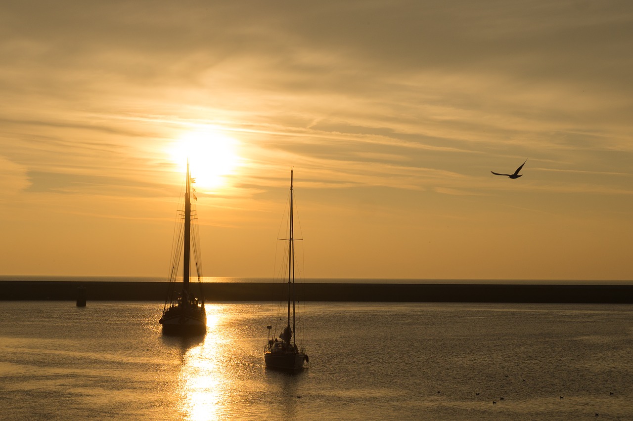 sailing  sunset  lake free photo