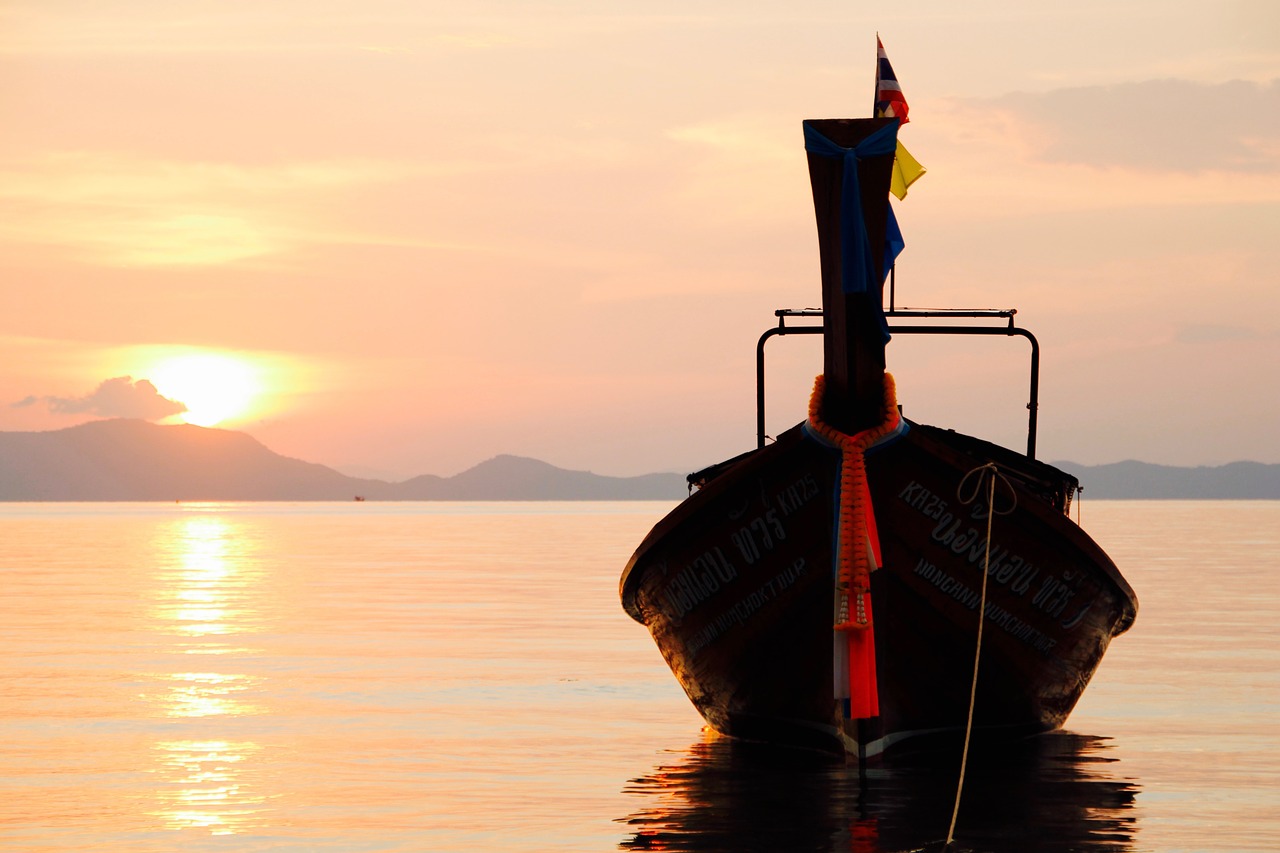 sailing boat sunset boot free photo