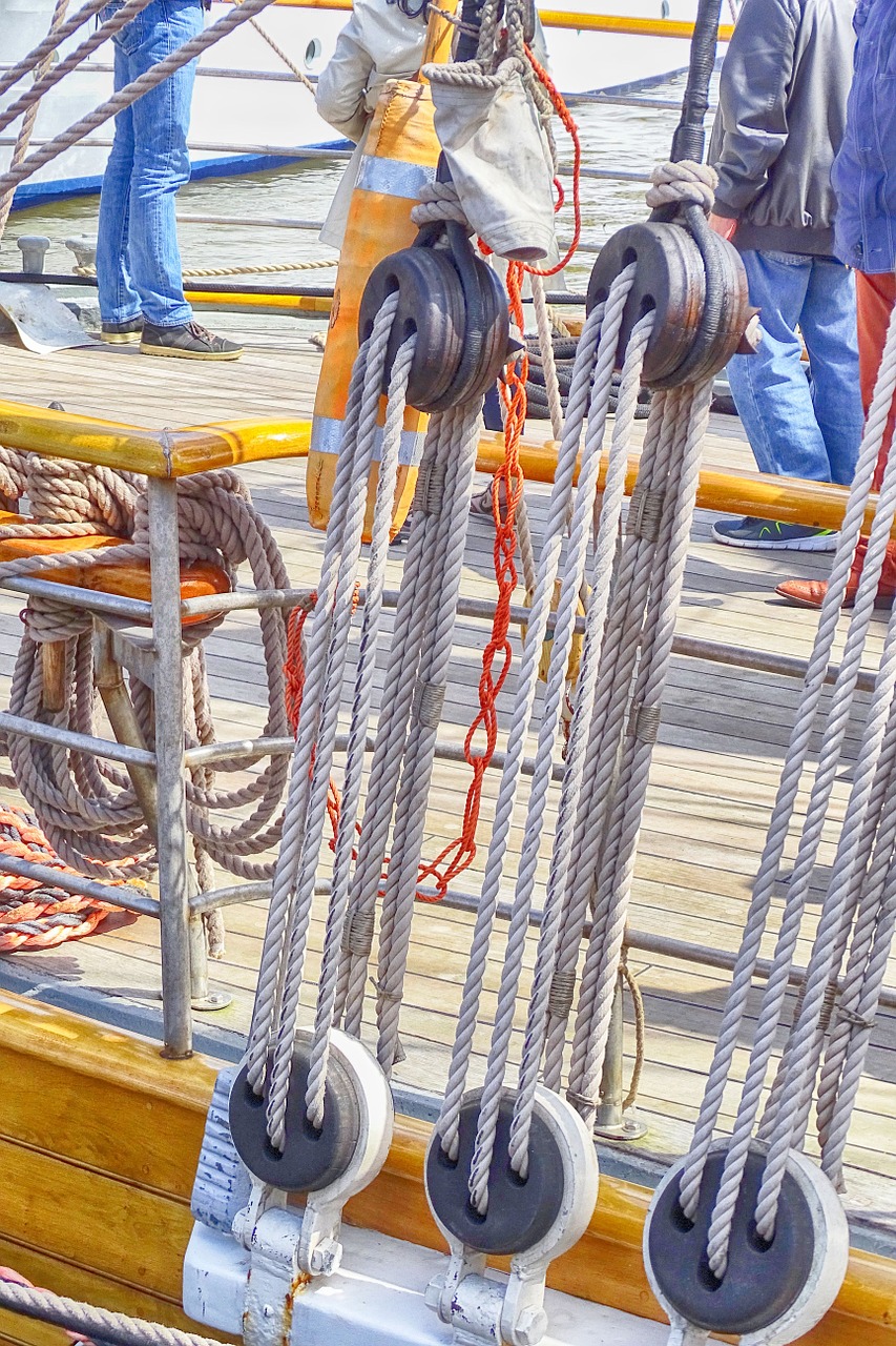 sailing boat pulley rope free photo