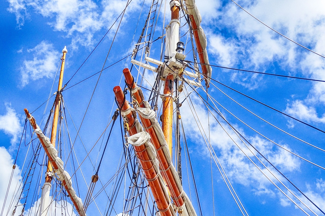 sailing boat mast rope free photo
