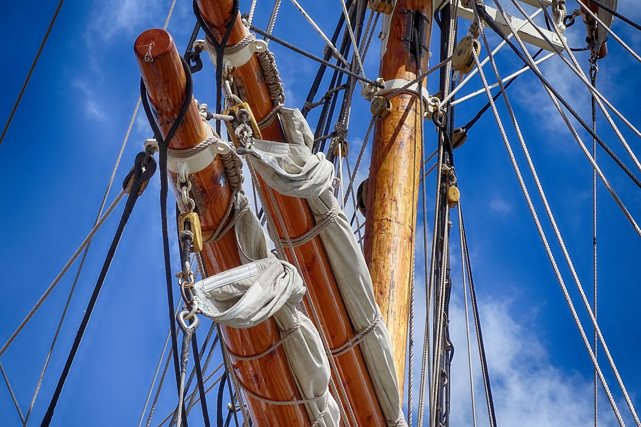 sailing boat mast rope free photo