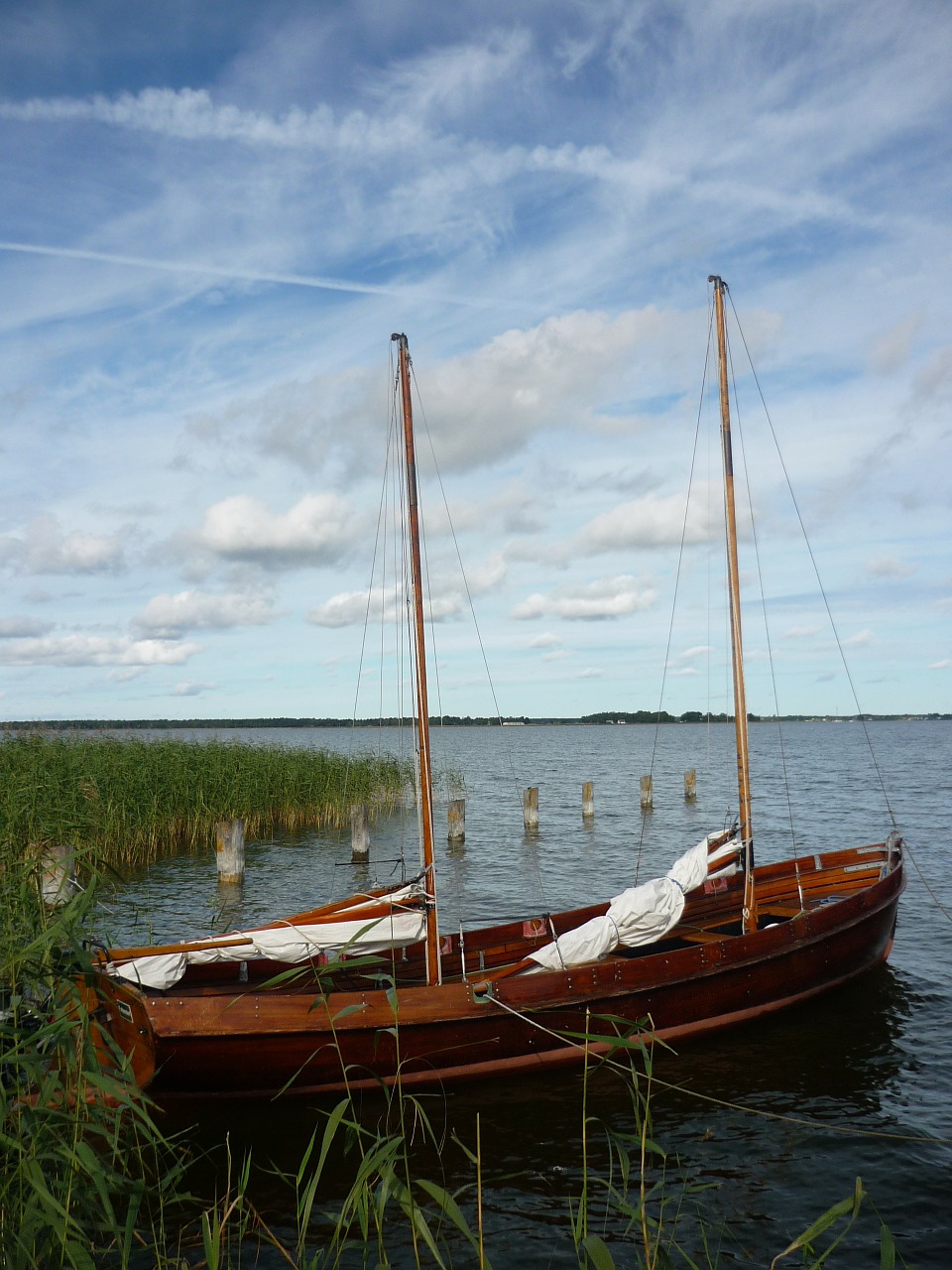 sailing boat bodden baltic sea free photo