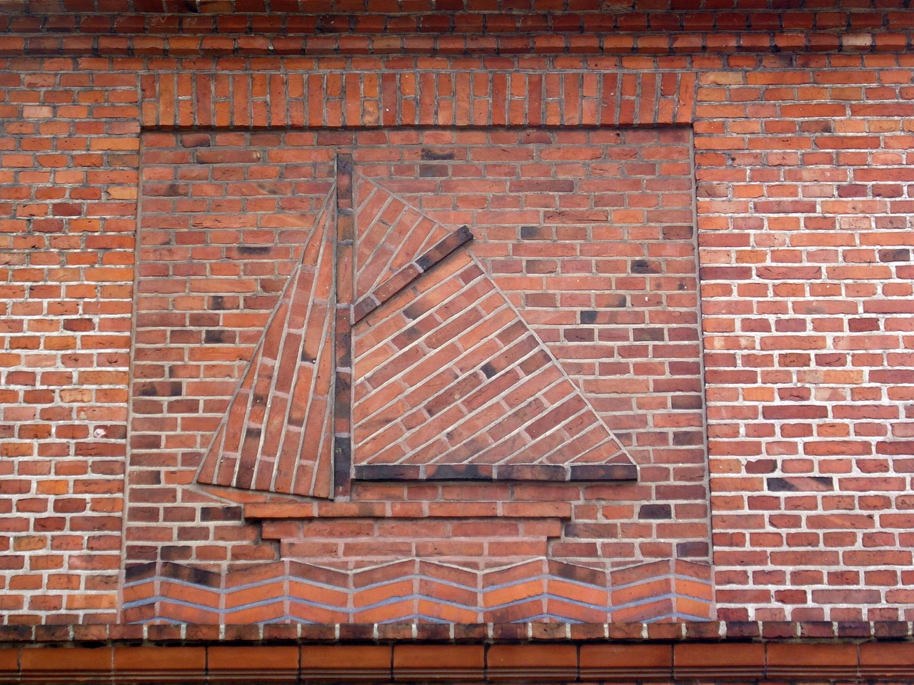 sailing boat wall brick free photo