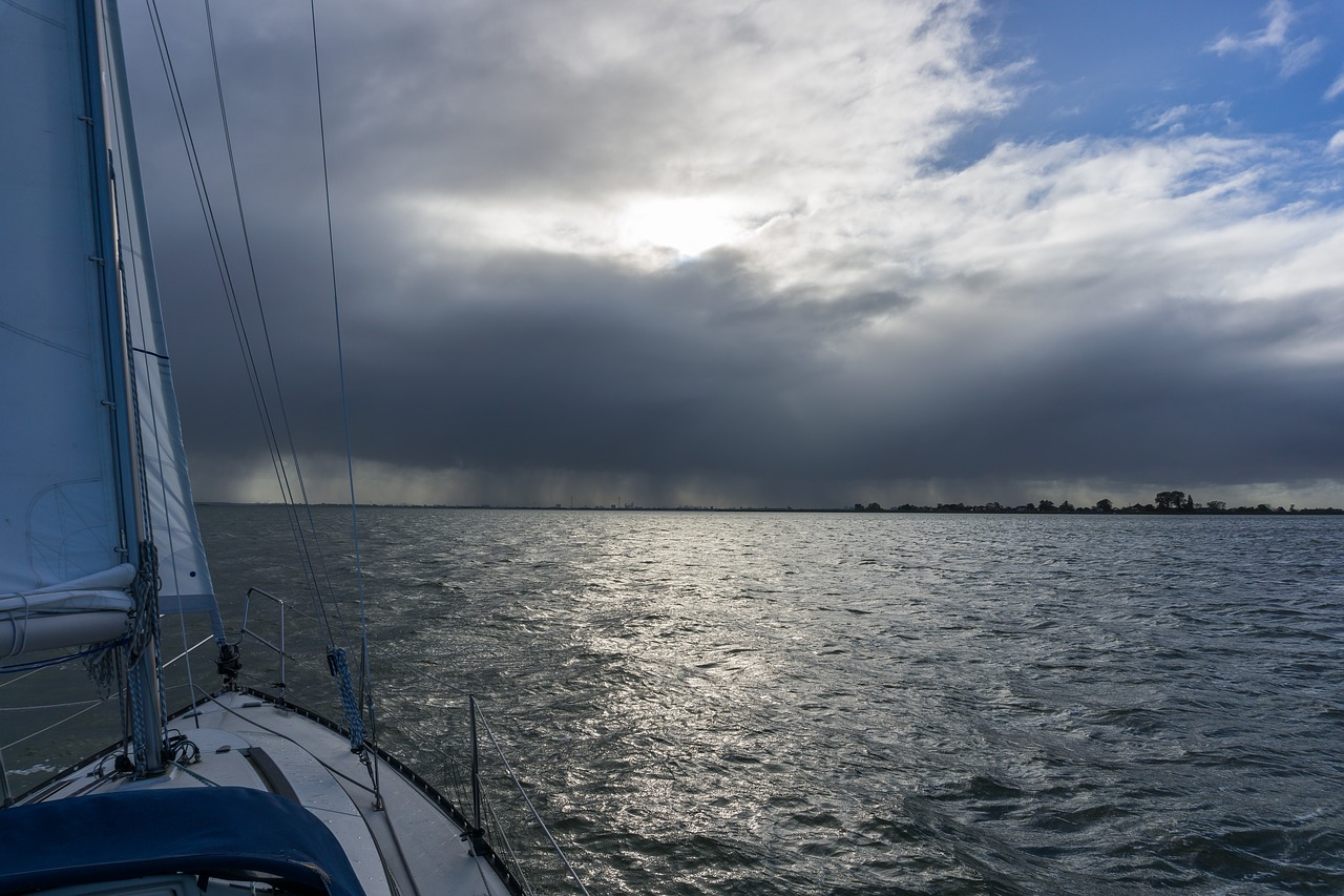 sailing boat clouds air free photo