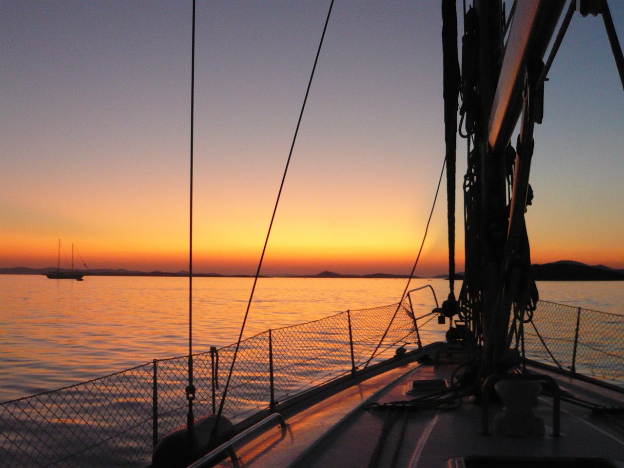 sailing boat sunset marina free photo