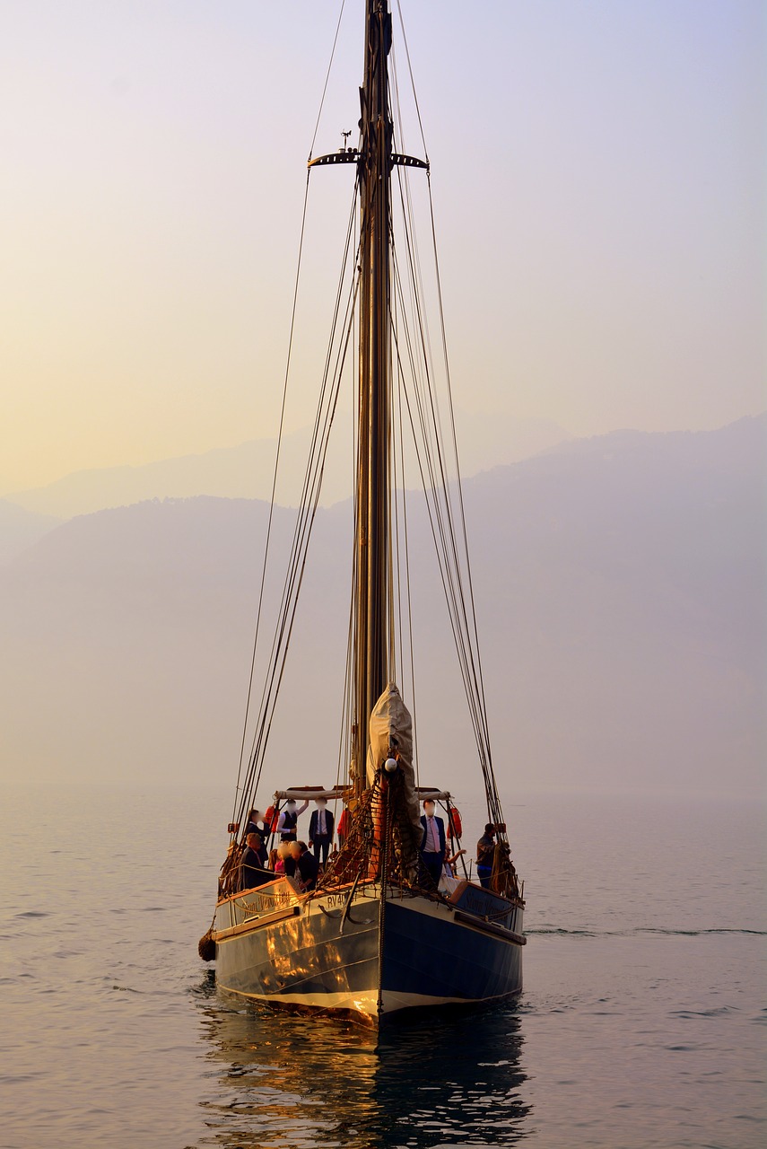 sailing ship tourists lake free photo