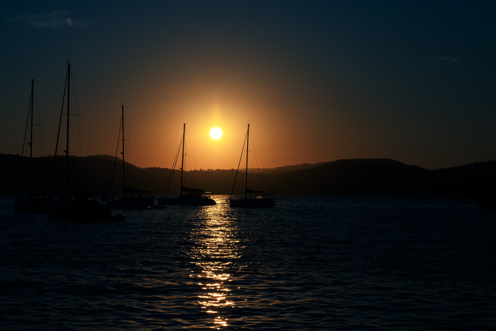 yacht sunset harbor free photo