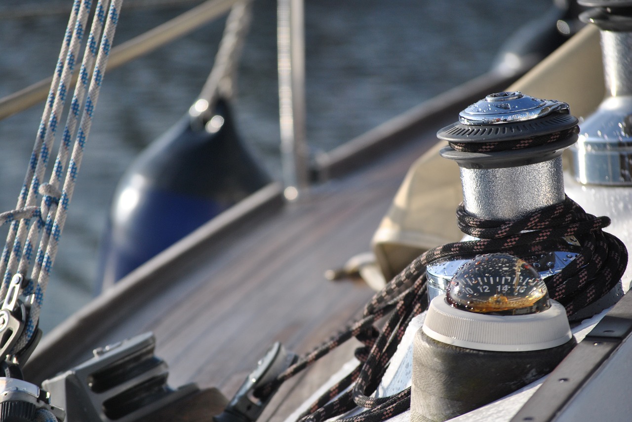 sailing vessel compass winch free photo
