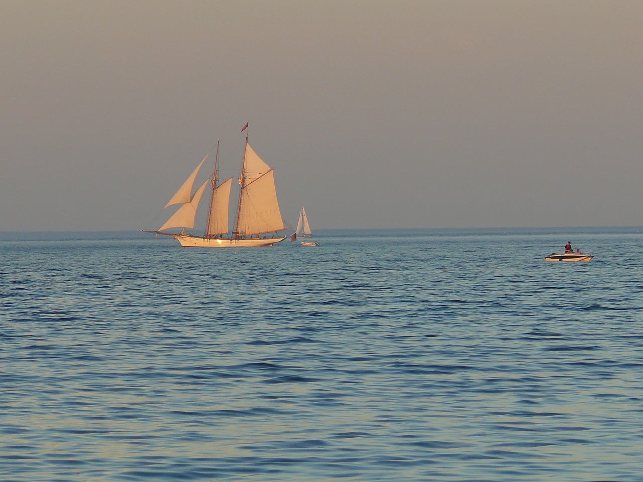 sailing vessel sunset baltic sea free photo