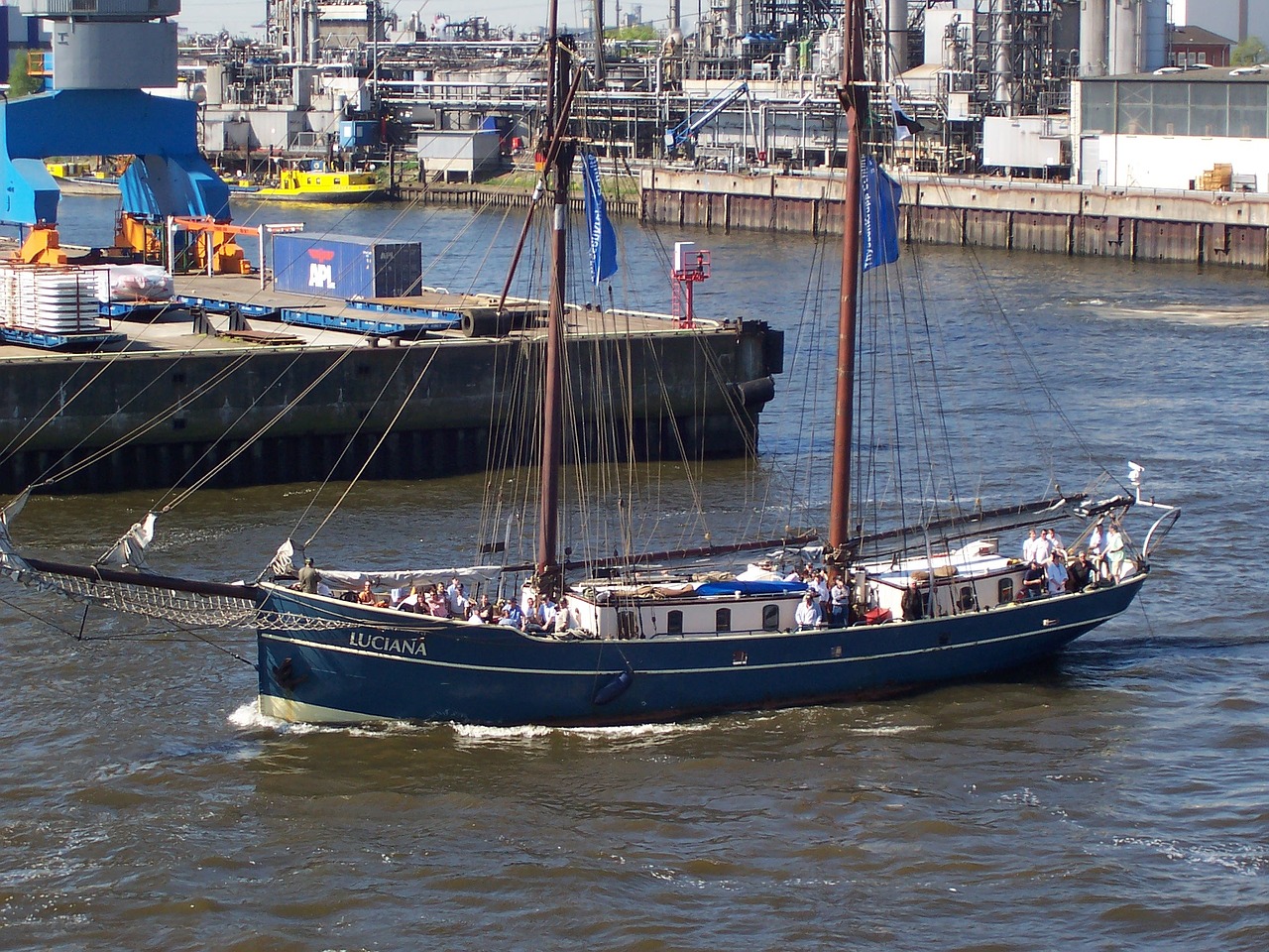 sailing vessel port masts free photo