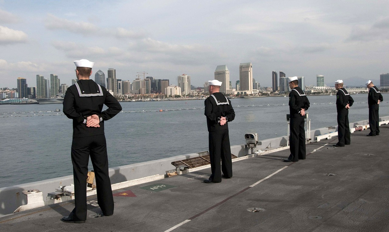 sailors ship parade rest free photo