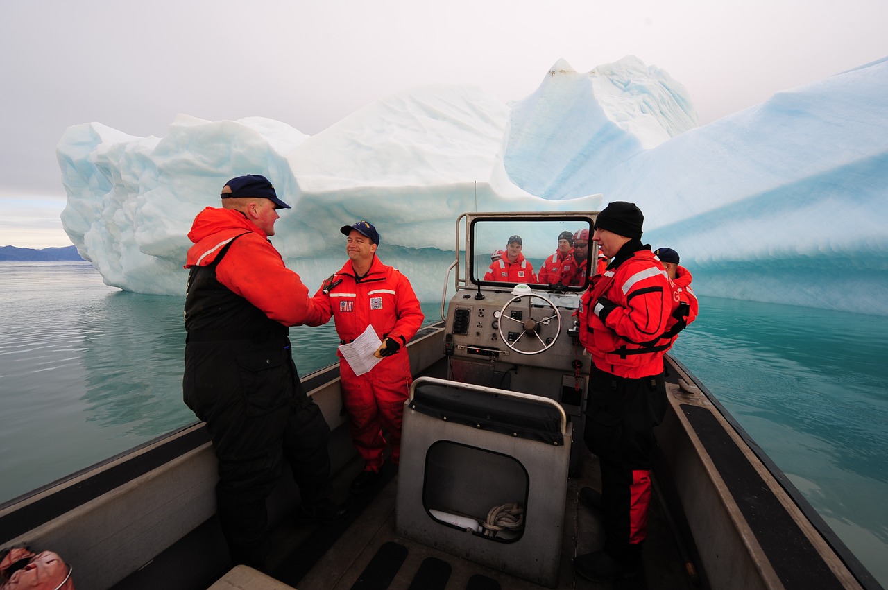 sailors iceberg ocean free photo