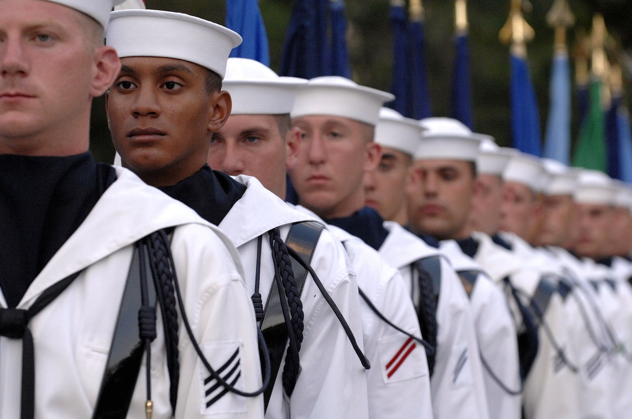 sailors navy formation free photo