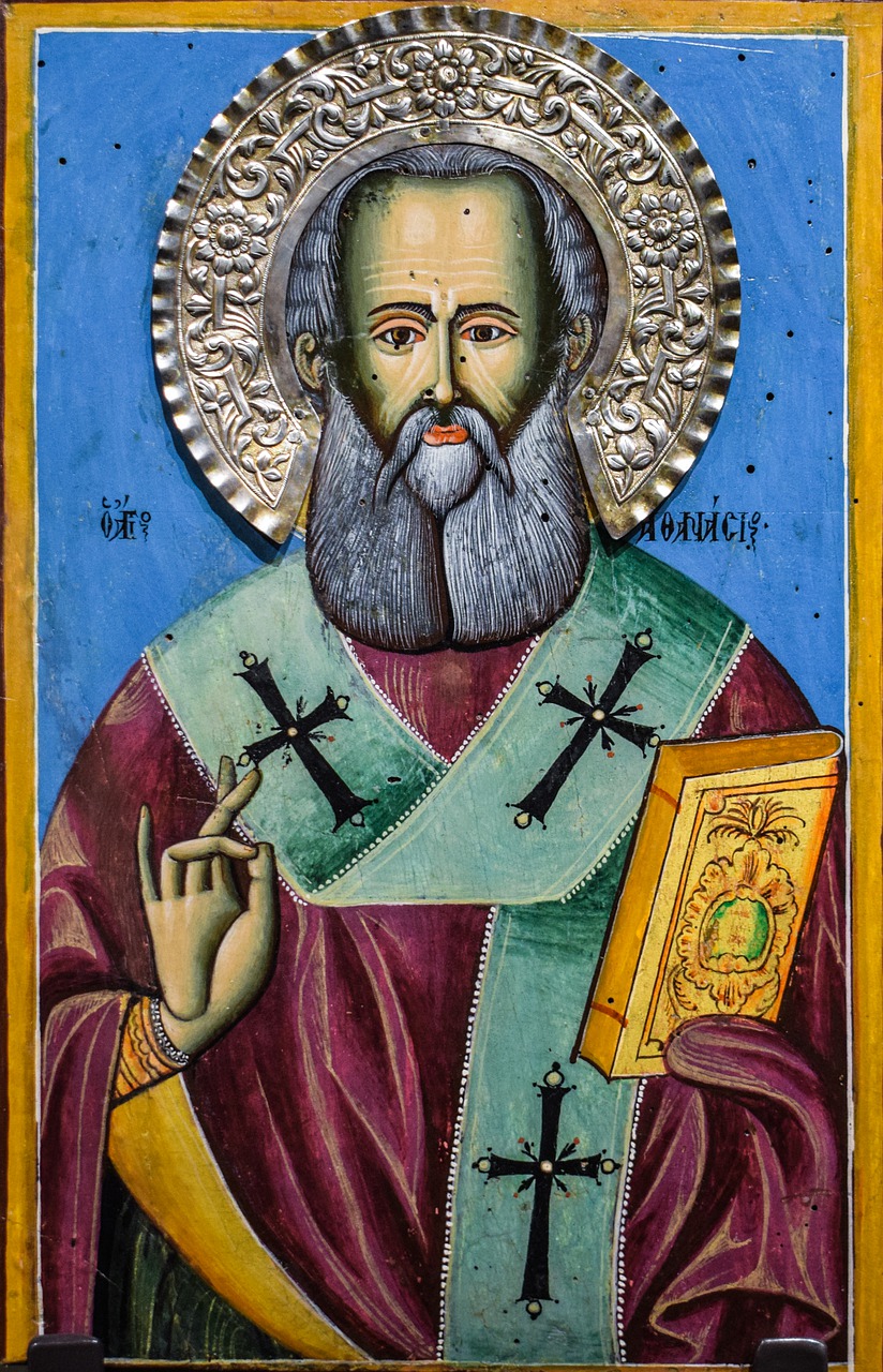 saint athanasios  icon  religion free photo