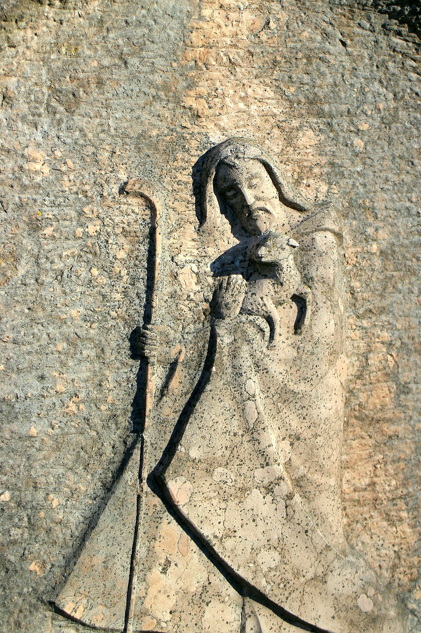 saint christophorus relief statue free photo