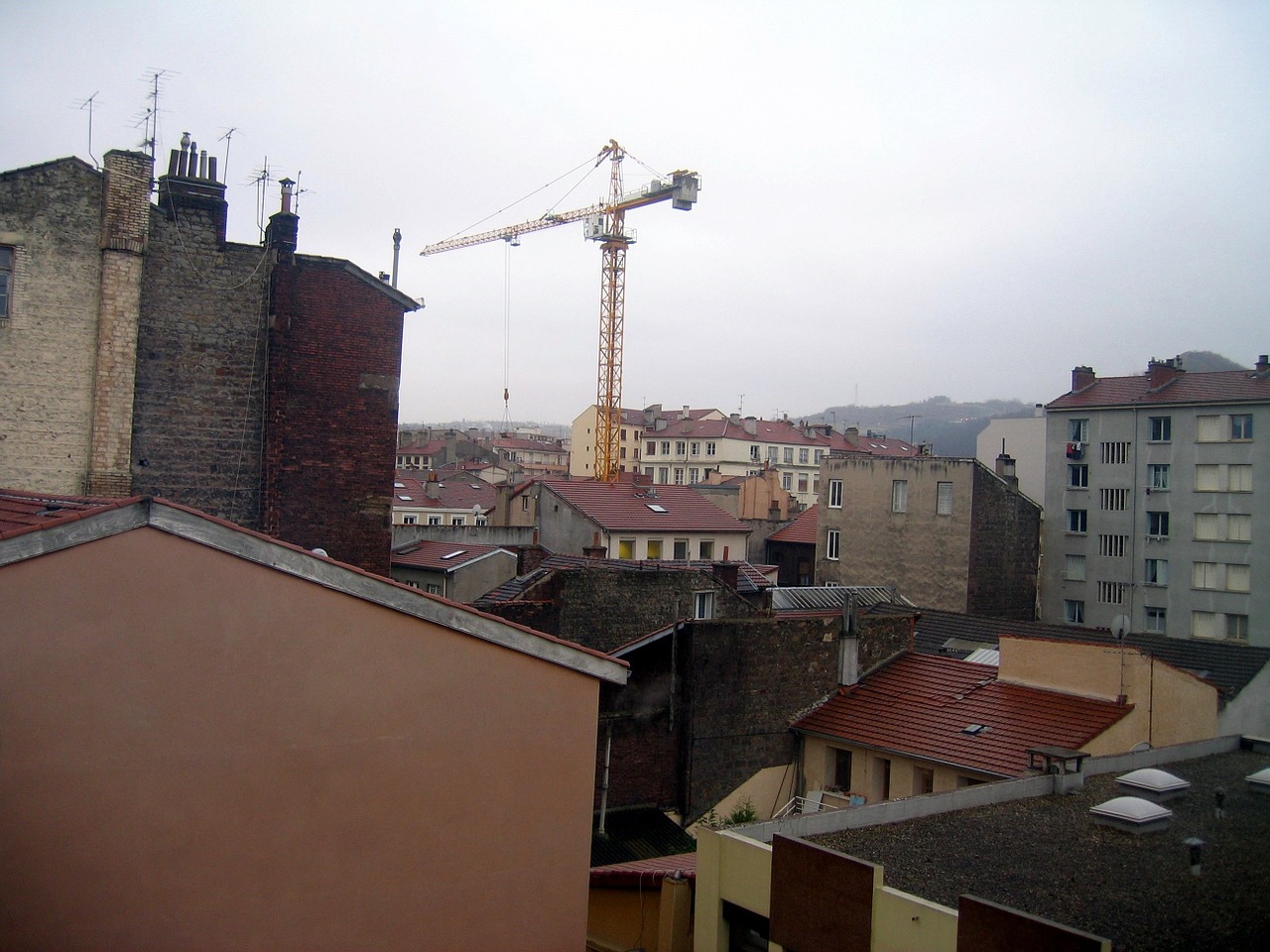 saint etienne city crane free photo