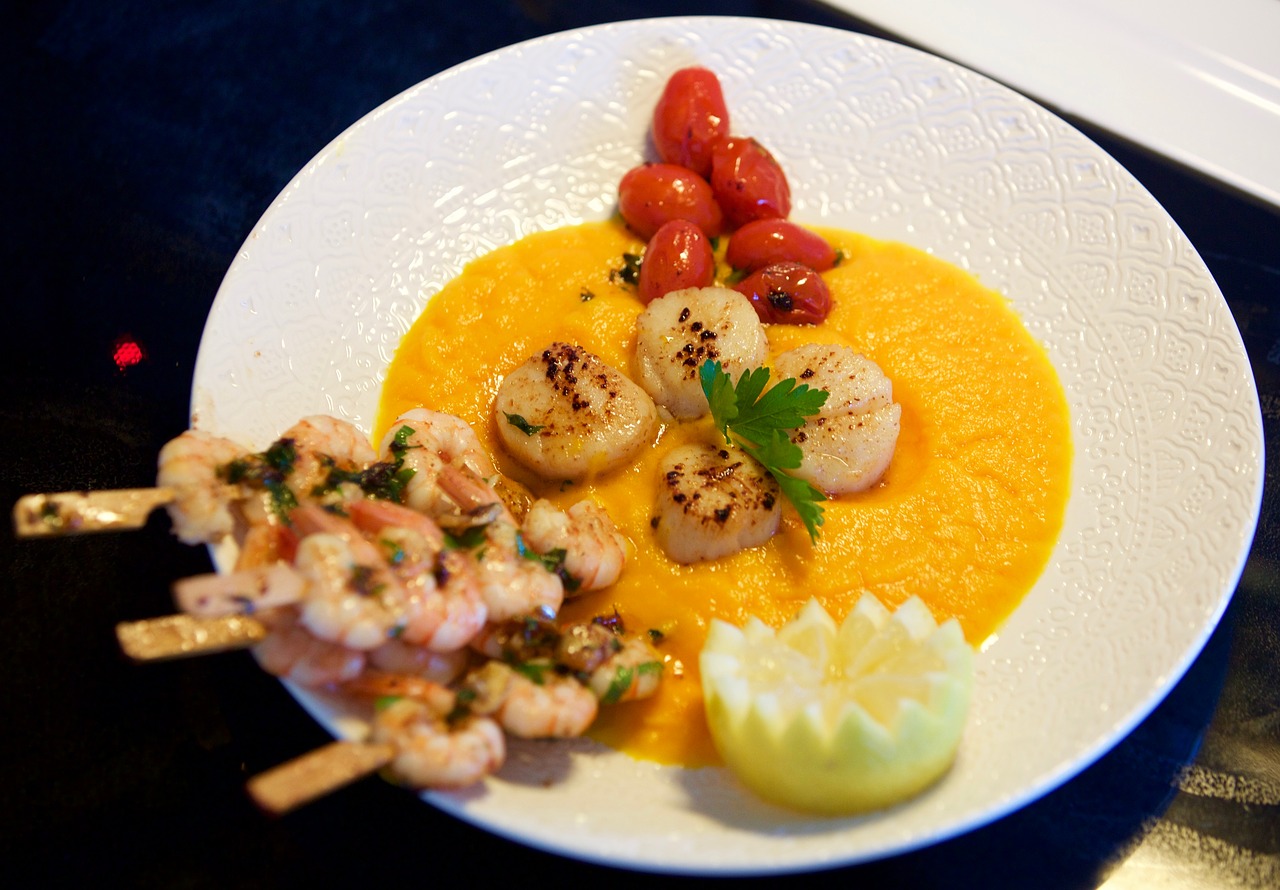 saint jacques nuts tjena-kitchen shrimp free photo