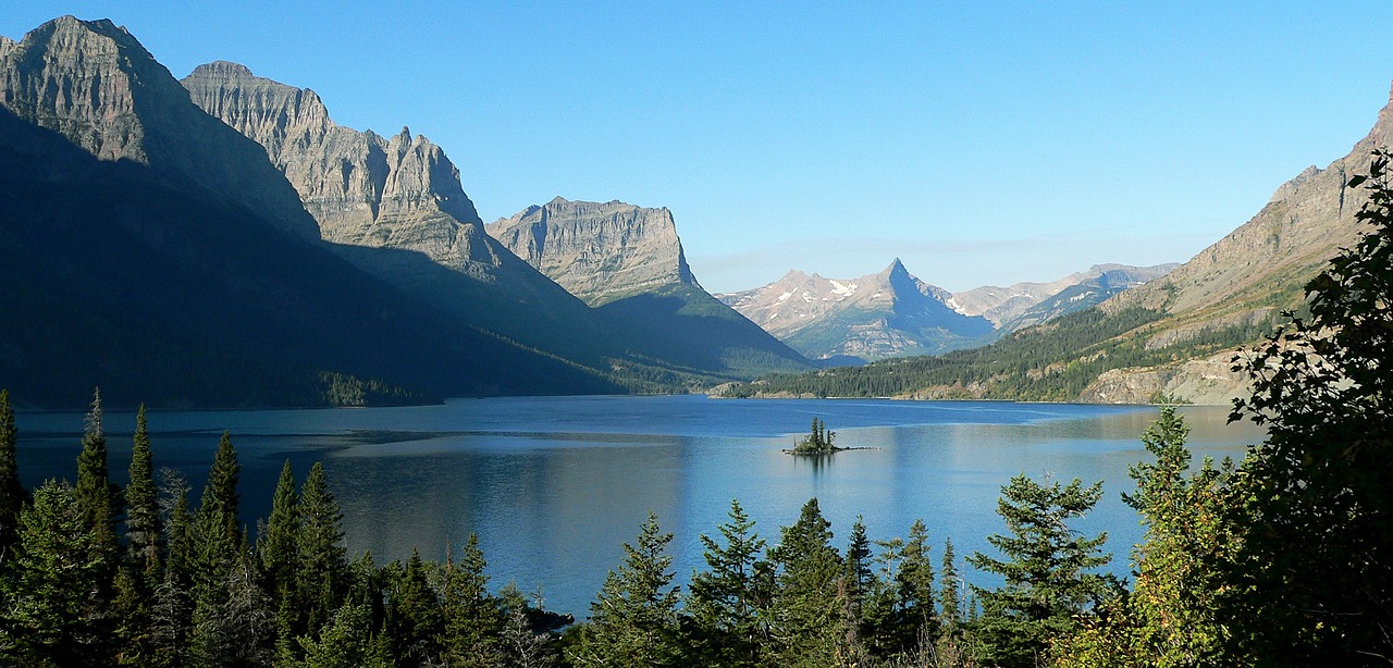 saint mary lake lake water free photo