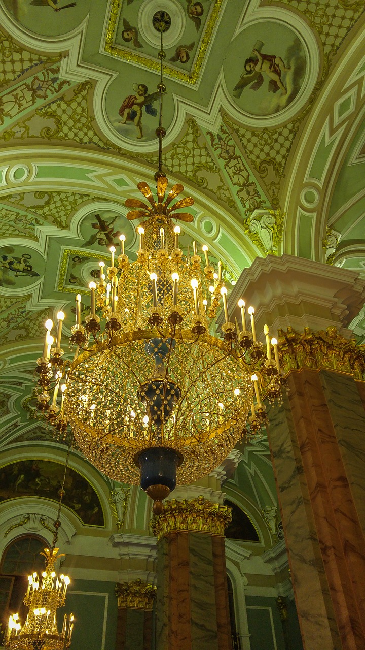 saint petersbourg cathedral chandelier free photo