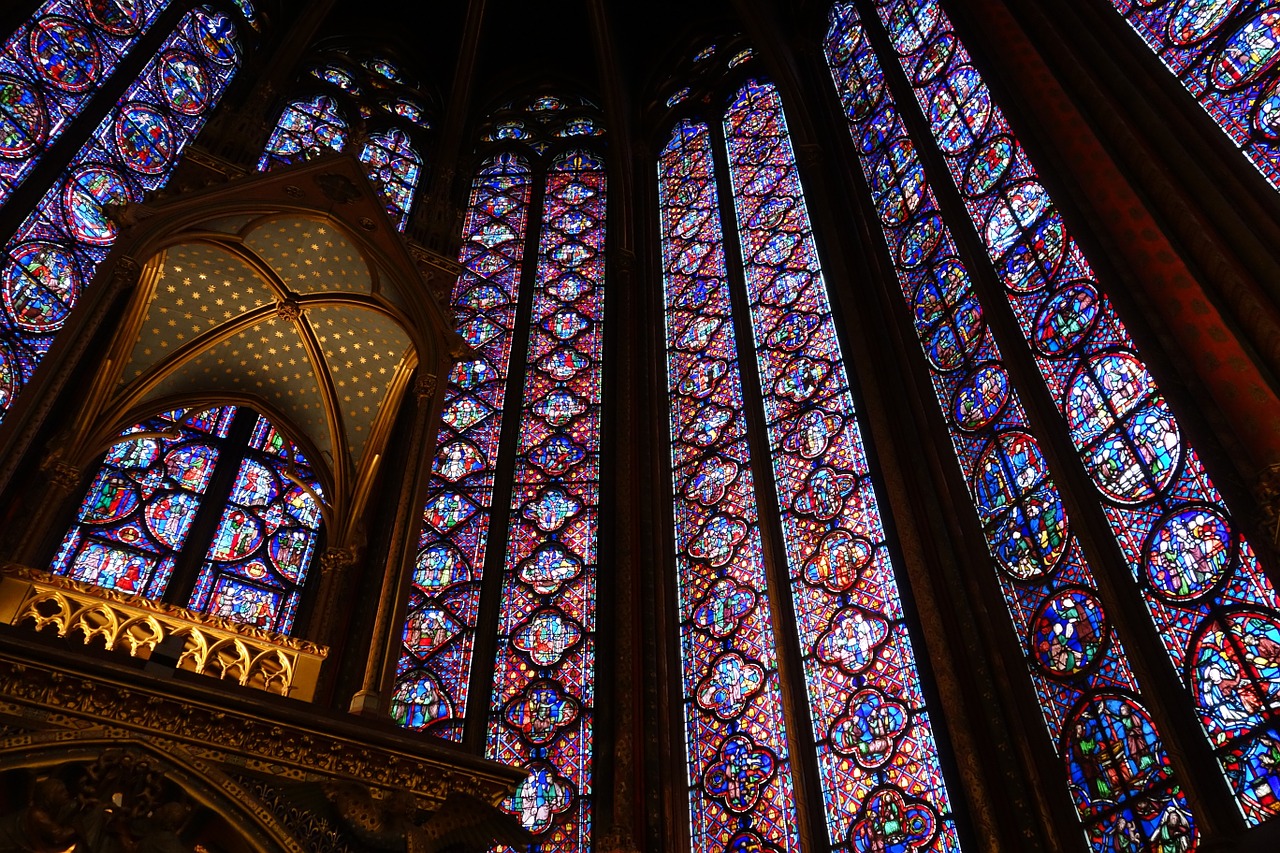 sainte chapelle paris stained glass free photo