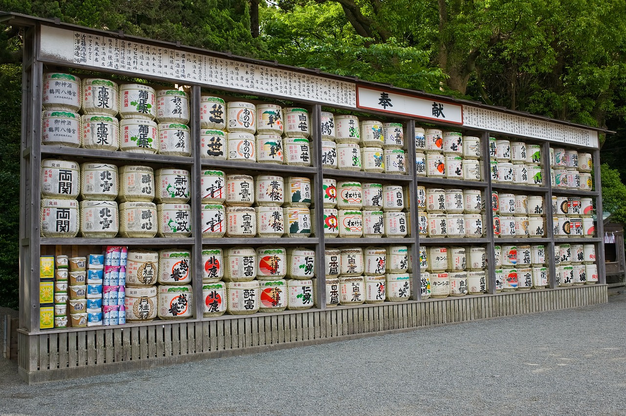 sake barrels drink free photo