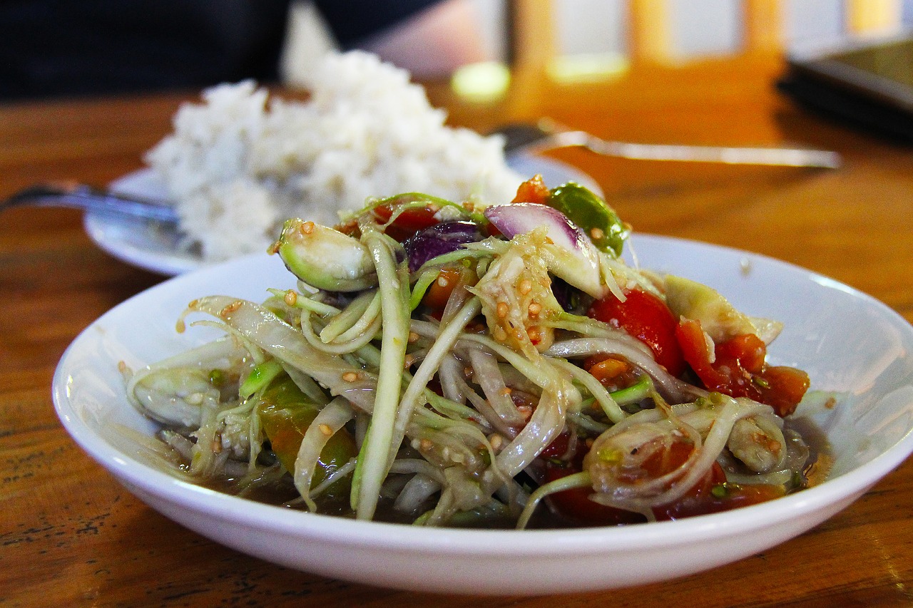 salad lao salad rice free photo