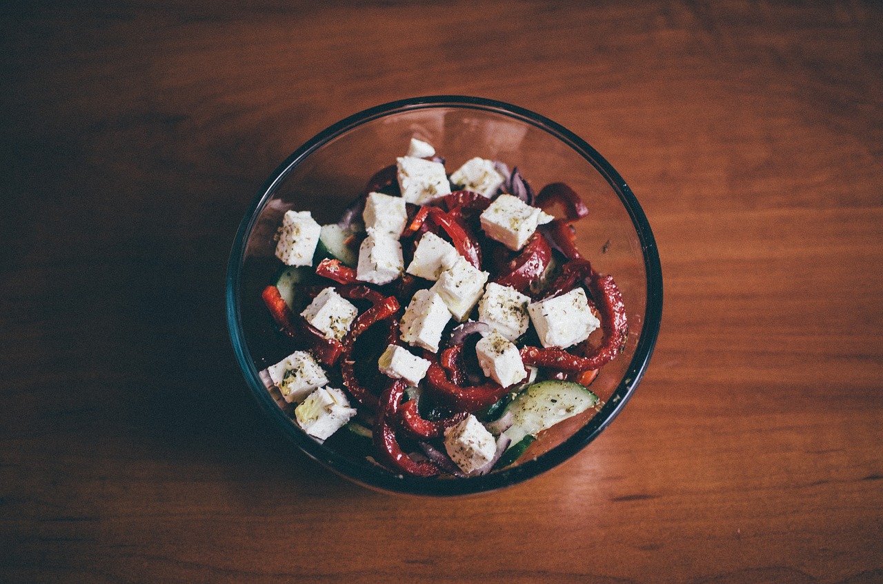 salad cucumbers peppers free photo