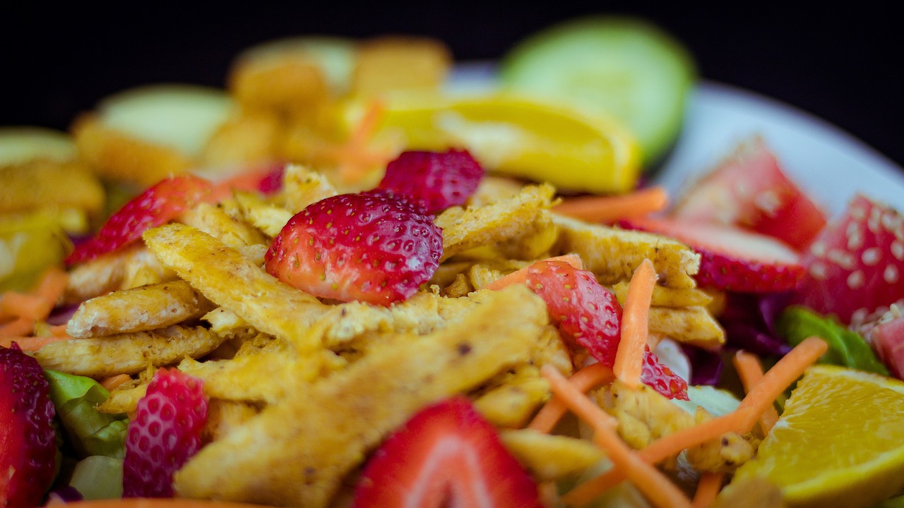 salad  strawberry  cucumber free photo