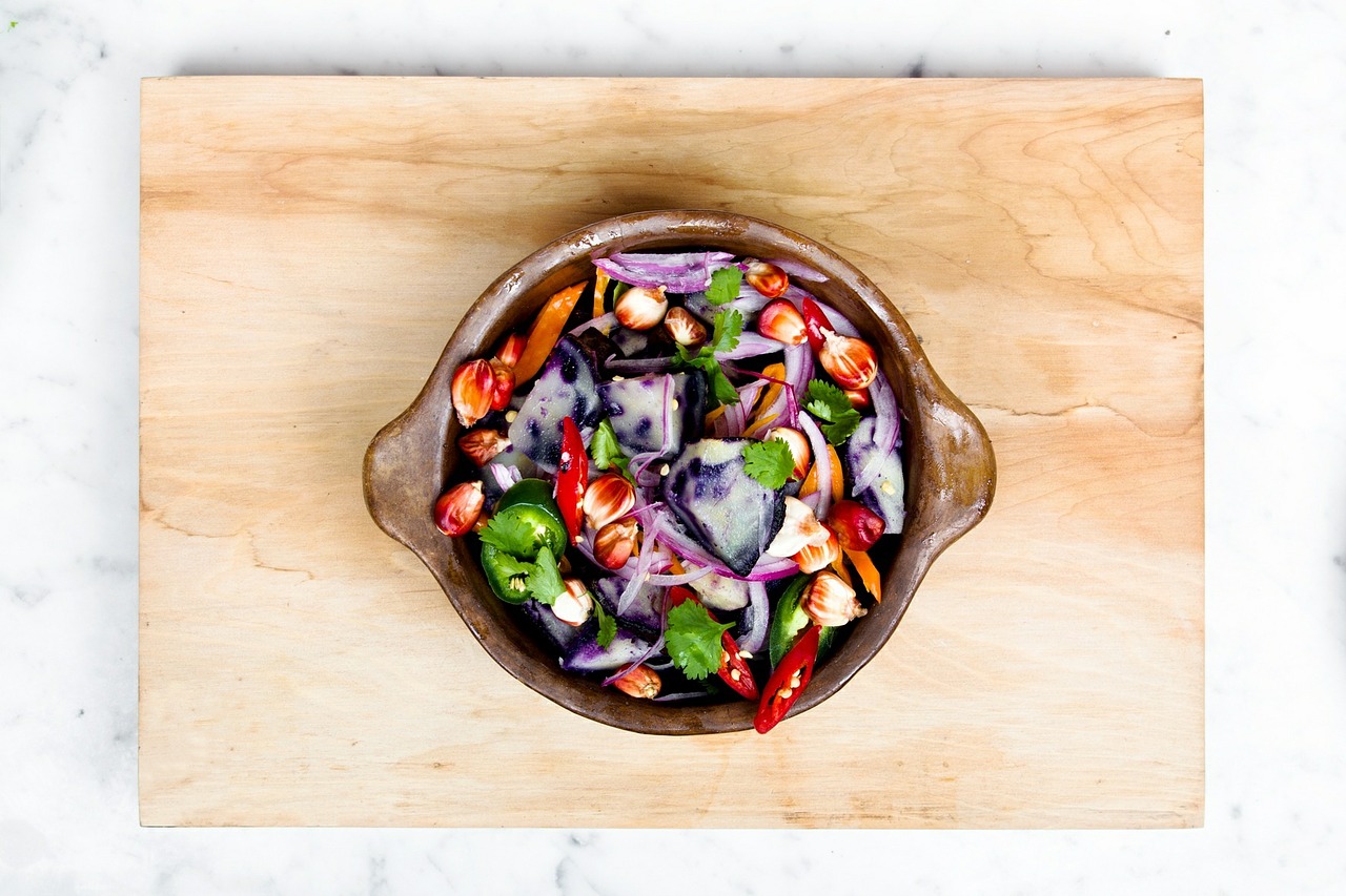 salad cooking board free photo