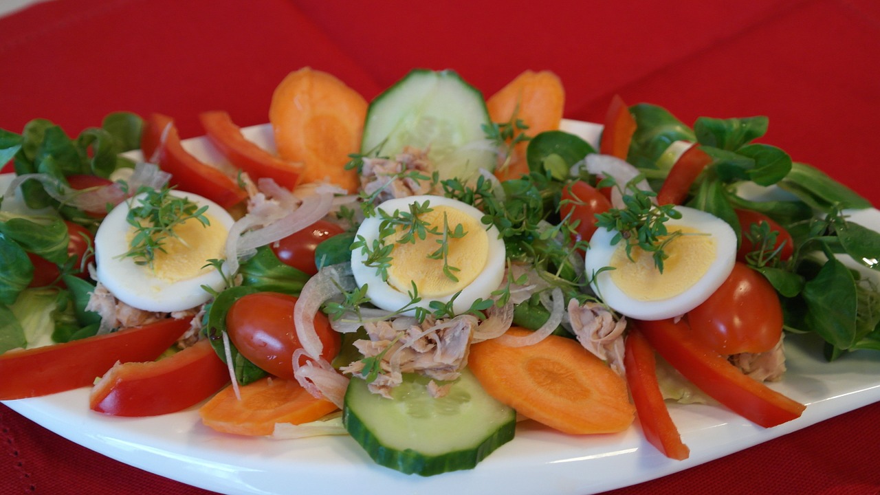 salad salad plate tuna free photo