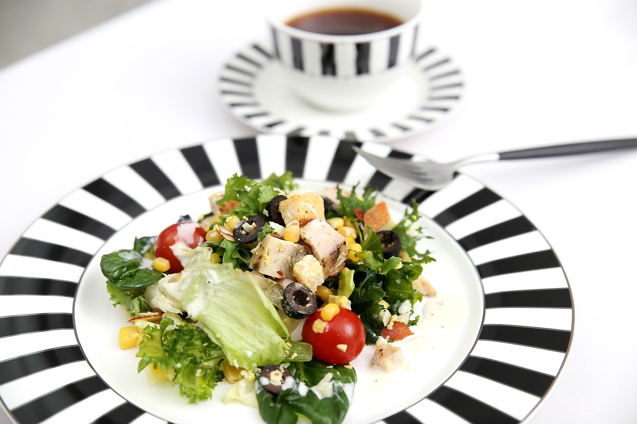 salad coffee breakfast free photo