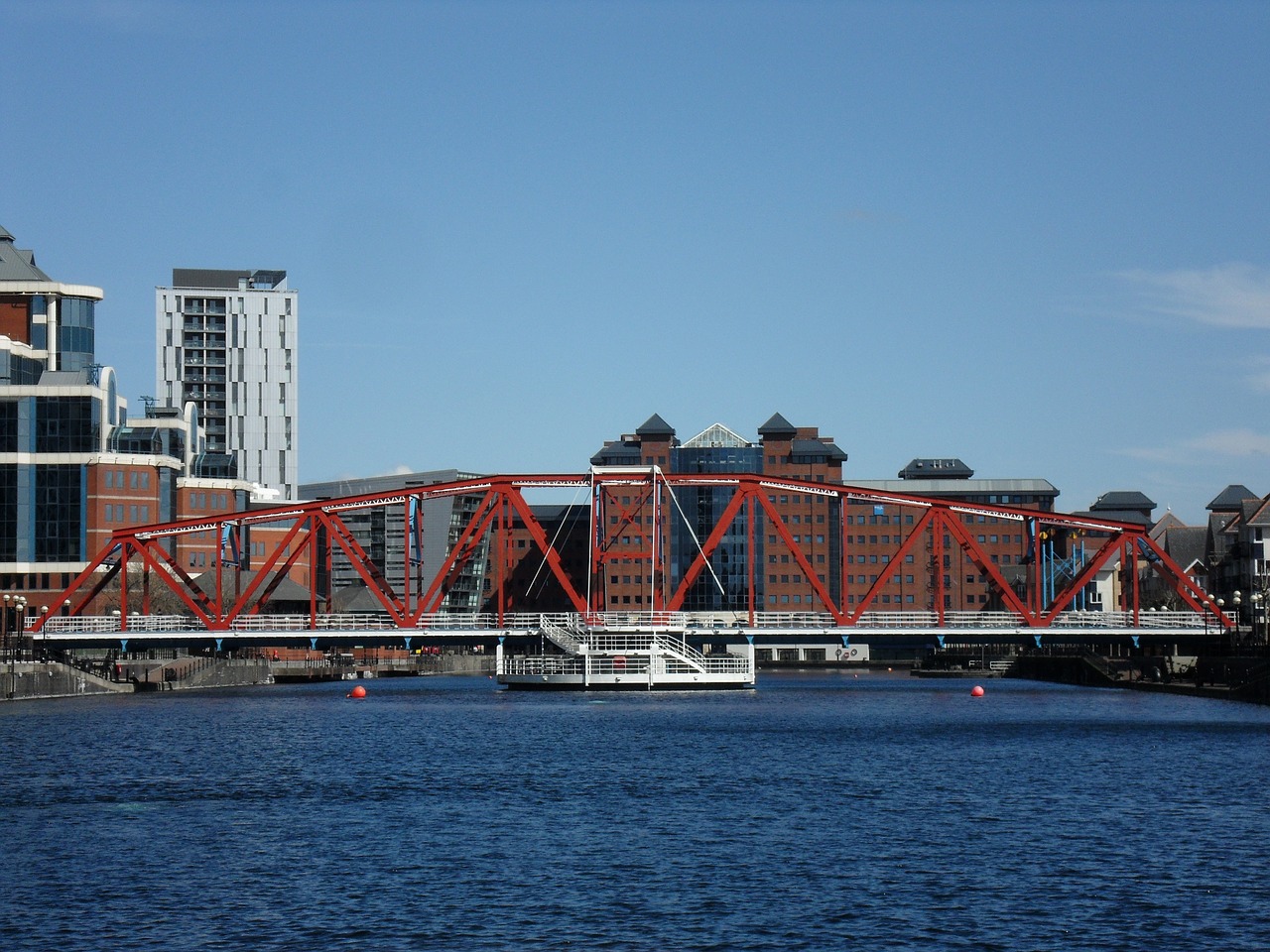 salford quays bridge dockland free photo