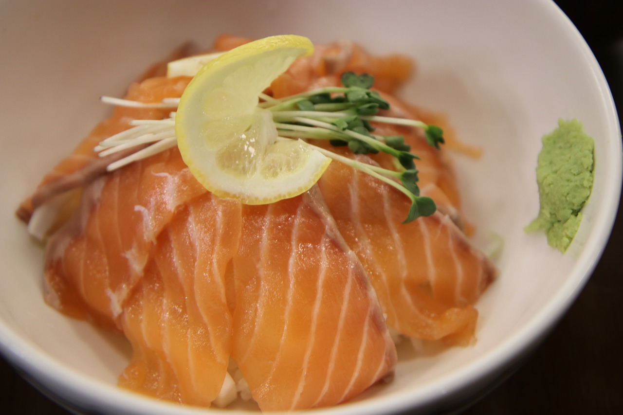 salmon  rice  food free photo