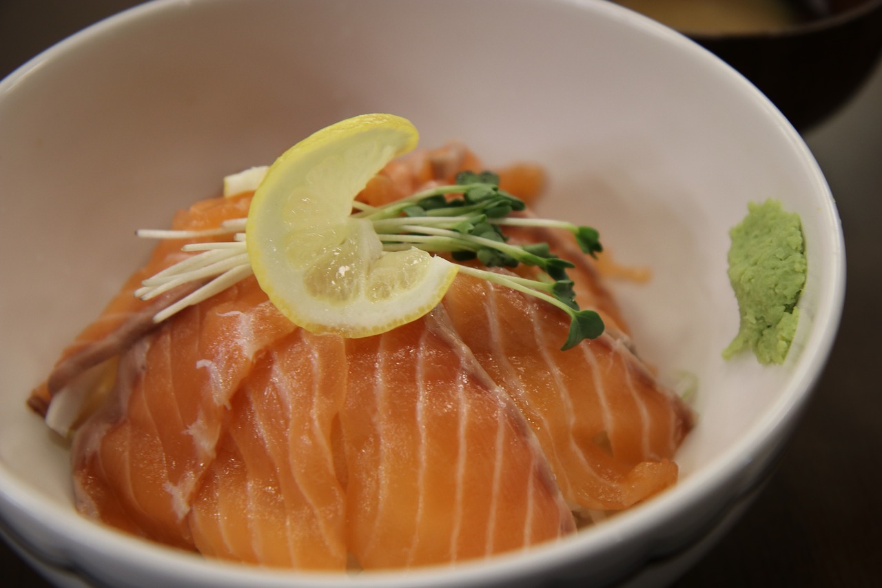 salmon  rice  food free photo