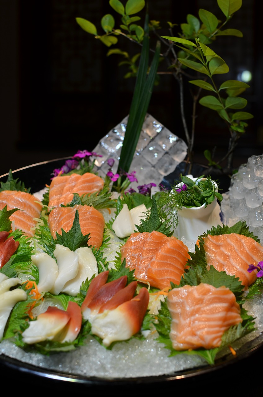 salmon vegetables catering free photo