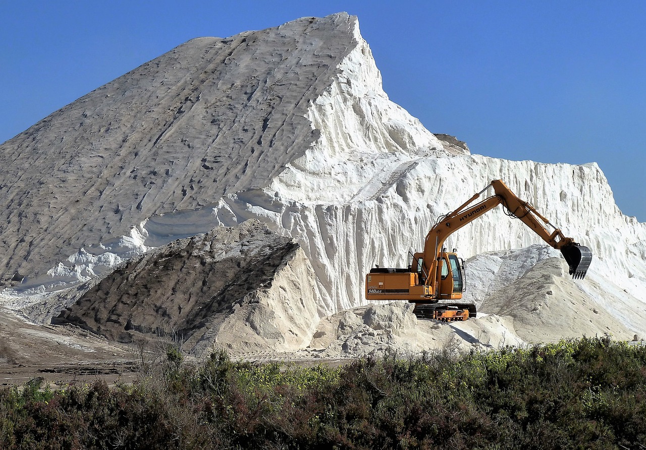 salt salt mountain excavators free photo