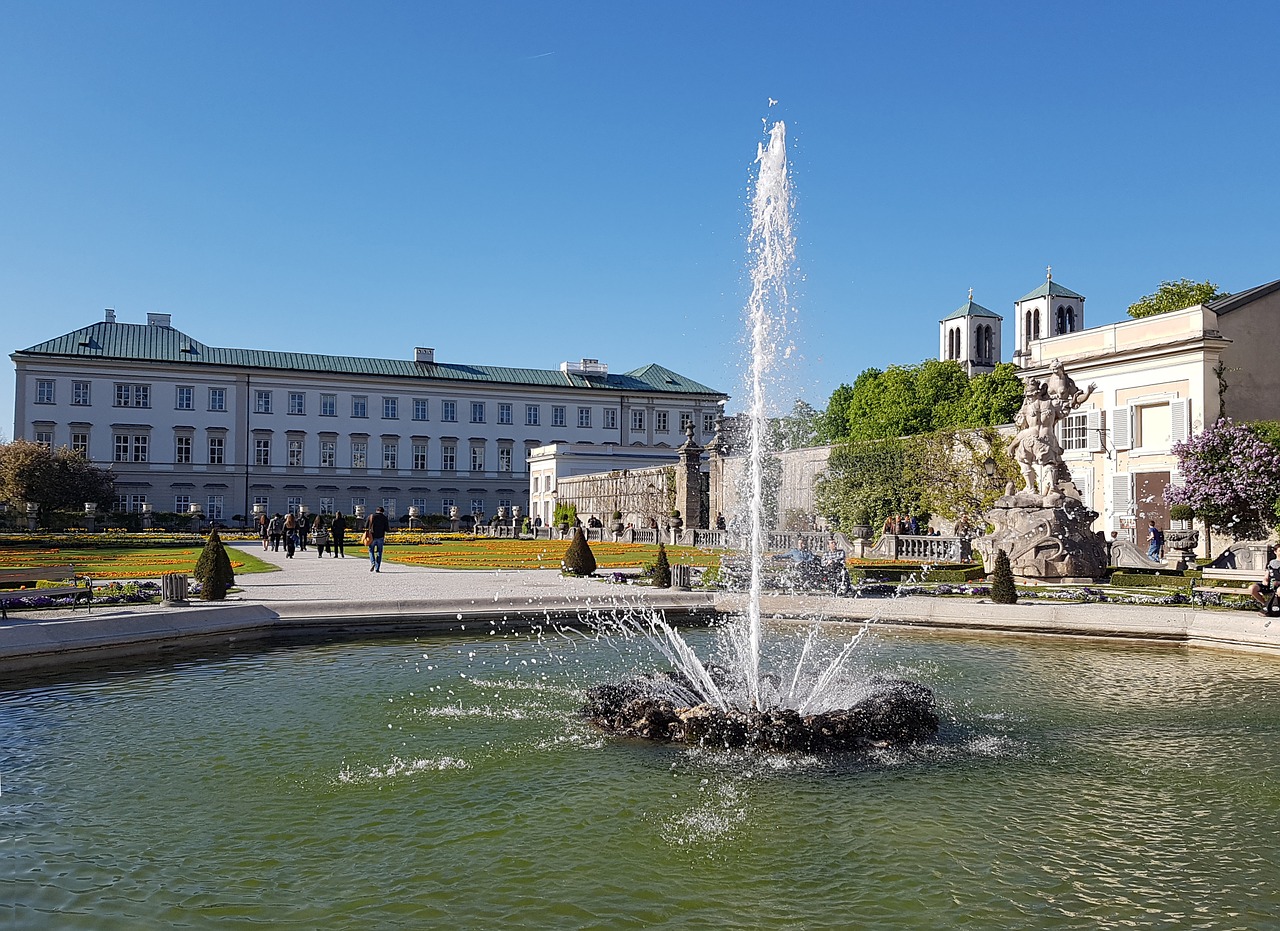 salzburg mirabell gardens fountain free photo