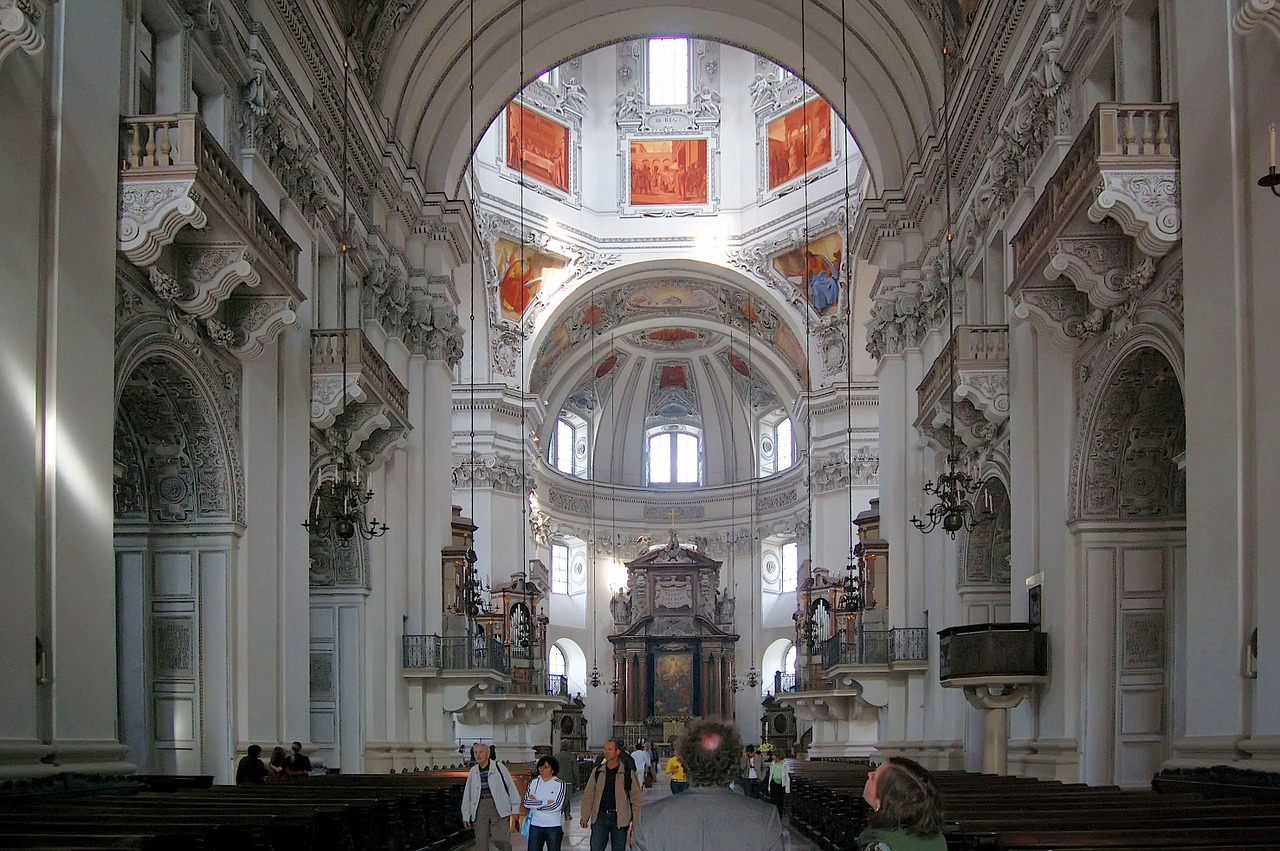 salzburg cathedral church nave free photo